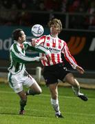 17 November 2006; Pat McCourt, Derry City, in action against Cillian Lordan, Cork City. eircom League Premier Division, Derry City v Cork City, Brandywell, Derry. Picture credit: Russell Pritchard / SPORTSFILE