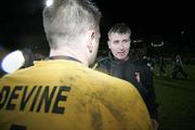 17 November 2006; Derry City manager Stehen Kenny shakes hands with Cork City goalkeeper Michael Devine.   eircom League Premier Division, Derry City v Cork City, Brandywell, Derry. Picture credit: Russell Pritchard / SPORTSFILE