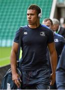 23 August 2014; Leinster's Adam Byrne arrives before the match. Pre-Season Friendly, Northampton Saints v Leinster, Franklins Gardens, Northampton, England. Picture credit: Ramsey Cardy / SPORTSFILE