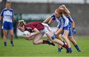 23 August 2014; Caitríona Cormican, Galway, in action against Grainne McNally, Monaghan. TG4 All-Ireland Ladies Football Senior Championship, Quarter-Final, Galway v Monaghan, St Brendan's Park, Birr, Co. Offaly. Picture credit: Brendan Moran / SPORTSFILE