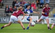 23 August 2014; Therese McNally-Scott, Monaghan, in action against Mairéad Coyne, left, and Orla Dixon, Galway. TG4 All-Ireland Ladies Football Senior Championship, Quarter-Final, Galway v Monaghan, St Brendan's Park, Birr, Co. Offaly. Picture credit: Brendan Moran / SPORTSFILE