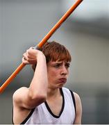 24 August 2014; Stuart Farry, Skreen Dromard, Co.Sligo, during the Boys Under 14 Javelin. HSE Community Games August Festival 2014, Athlone Institute of Technology, Athlone, Co. Westmeath.  Picture credit: David Maher / SPORTSFILE