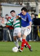 18 November 2006; Michael McClean, Donegal Celtic, in action against Michael Gault, Linfield. Carnegie Premier League, Donegal Celtic v Linfield, Suffolk Road, Belfast, Co. Antrim. Picture credit: Russell Pritchard / SPORTSFILE