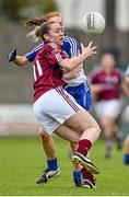 23 August 2014; Caitriona Cormican, Galway, in action against Grainne McNally, Monaghan. TG4 All-Ireland Ladies Football Senior Championship, Quarter-Final, Galway v Monaghan, St Brendan's Park, Birr, Co. Offaly. Picture credit: Brendan Moran / SPORTSFILE