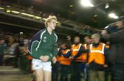 11 November 2006; Andrew Trimble, Ireland, makes his way onto the pitch four the start of the game against South Africa. Autumn Internationals, Ireland v South Africa, Lansdowne Road, Dublin. Picture credit: Matt Browne / SPORTSFILE