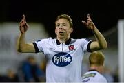 29 August 2014; David McMillen, Dundalk, celebrates after scoring his side's second goal. SSE Airtricity League Premier Division, Dundalk v Bohemians, Oriel Park, Dundalk, Co. Louth. Picture credit: Oliver McVeigh / SPORTSFILE