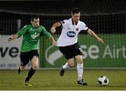 29 August 2014; Donal McDermott, Dundalk, in action against Karl Moore, Bohemians. SSE Airtricity League Premier Division, Dundalk v Bohemians, Oriel Park, Dundalk, Co. Louth. Picture credit: Oliver McVeigh / SPORTSFILE