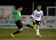 29 August 2014; Dane Massey, Dundalk, in action against Kevin Devanney, Bohemians. SSE Airtricity League Premier Division, Dundalk v Bohemians, Oriel Park, Dundalk, Co. Louth. Picture credit: Oliver McVeigh / SPORTSFILE