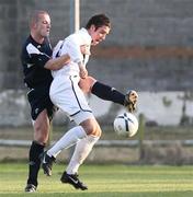 4 November 2006; Conor Hagan, Lisburn Distillery, in action against Aidan O Kane, Linfield. Carnegie Premier League, Lisburn Distillery v Linfield, Ballyskeagh, Lisburn, Co. Antrim. Picture credit: Oliver McVeigh / SPORTSFILE