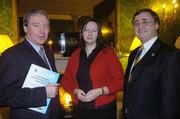 22 November 2006; Attending the launch of Ireland's first educational programme for sports club managers are Diane Dignam from Skillsnet with Michael Walsh, right, President of the Club Managers Association, and Tom Doyle, left, from the Institute of Technology Blanchardstown. The Club Managers Association of Ireland, Hibernian Club, St Stephens Green, Dublin. Picture credit: Matt Browne / SPORTSFILE