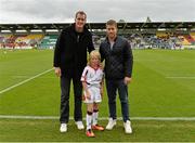 30 August 2014; Leinster's Devon Toner and Dominic Ryan with Ulster mascot, nine year old, Caolan Plumb, from Letterkenny, Co. Donegal. Pre-Season Friendly, Leinster v Ulster. Tallaght Stadium, Tallaght, Co. Dublin. Picture credit: Matt Browne / SPORTSFILE
