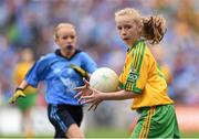 31 August 2014; Eimile Culleton, Scoil Mhuire, Latton, Monaghan, representing Donegal, during the INTO/RESPECT Exhibition GoGames. Croke Park, Dublin. Picture credit: Stephen McCarthy / SPORTSFILE