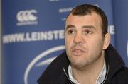 3 January 2007; Head Coach Michael Cheika at a Leinster press briefing ahead of Saturday's Magners League game against the Ospreys in Donnybrook. Wesley Bar, Donnybrook, Dublin. Brian Lawless / SPORTSFILE