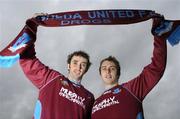 3 January 2006; Ollie Cahill, left, and Aidan O'Keefe after a press conference announcing their signings for Drogheda United. United Park, Drogheda, Co. Louth. Picture credit: David Maher / SPORTSFILE