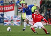 6 January 2007; Paul McAreavey, Linfield, in action against Barry Johnston, Cliftonville. Carnegie Premier League, Cliftonville v Linfield, Solitude, Belfast, Co. Antrim. Picture credit: Oliver McVeigh / SPORTSFILE