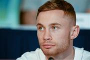 4 September 2014; Carl Frampton, during the Titanic Showdown press conference. The Titanic Showdown takes place this Saturday, with the main card of IBF super-bantamweight title fight between Carl Frampton and Kiko Martinez. Ulster Hall, Belfast, Co. Antrim. Picture credit: Oliver McVeigh / SPORTSFILE