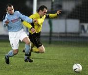 13 January 2007; Mark Craig, H&W Welders, in action against Garth Scates, Ballymena Utd. Irish Cup, Round 5, Ballymena Utd v H&W Welders, The Showgrounds, Ballymena.  Picture credit: Russell Pritchard / SPORTSFILE