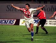 4 September 1999; Davor Suker of Croatia celebrates scoring the winning goal in the 90th minute during the UEFA European Championships Qualifying Group 8 match between Croatia and Republic of Ireland at Maksimir Stadium in Zagreb, Croatia. Photo by Damien Eagers/Sportsfile