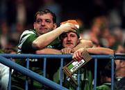 4 September 1999; Dejected Republic of Ireland supporters following the UEFA European Championships Qualifying Group 8 match between Croatia and Republic of Ireland at Maksimir Stadium in Zagreb, Croatia. Photo by David Maher/Sportsfile