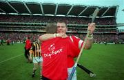 12 September 1999; Cork's Diarmuid O'Sullivan celebrates following the Guinness All-Ireland Senior Hurling Championship Final between Cork and Kilkenny at Croke Park in Dublin. Photo by Damien Eagers/Sportsfile