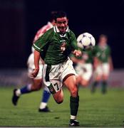 4 September 1999; Gary Kelly of Republic of Ireland during the UEFA European Championships Qualifying Group 8 match between Croatia and Republic of Ireland at Maksimir Stadium in Zagreb, Croatia. Photo by David Maher/Sportsfile