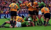 10 October 1999; Trevor Brennan and Andy Ward of Ireland compete for the ball with Daniel Herbert, 13, of Australia during the Rugby World Cup Pool E match between Ireland and Australia at Lansdowne Road in Dublin. Photo by Matt Browne/Sportsfile