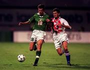 4 September 1999; Kevin Kilbane of Republic of Ireland in action against Robert Jarni of Croatia during the UEFA European Championships Qualifying Group 8 match between Croatia and Republic of Ireland at Maksimir Stadium in Zagreb, Croatia. Photo by Brendan Moran/Sportsfile