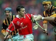 12 September 1999; Kevin Murray of Cork is tackled by Canice Brennan of Kilkenny during the Guinness All-Ireland Senior Hurling Championship Final between Cork and Kilkenny at Croke Park in Dublin. Photo by Ray McManus/Sportsfile
