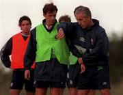 5 October 1999; Manager Mick McCarthy and Tony Cascarino during a Republic of Ireland training session at the AUL Grounds in Clonshaugh, Dublin. Photo by David Maher/Sportsfile