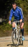 8 September 2014; Leinster's Shane Jennings arrives for squad training ahead of their Guinness PRO12, Round 2, game against Scarlets on Saturday. Leinster Rugby Squad Training, Rosemount, UCD, Belfield, Dublin. Picture credit: Stephen McCarthy / SPORTSFILE