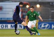 8 September 2014; Fiacre Kelleher, Republic of Ireland, in action against Pelle van Amersfoort, Netherlands. Friendly International, Republic of Ireland v Netherlands, Tallaght Stadium, Tallaght, Co. Dublin. Picture credit: Pat Murphy / SPORTSFILE