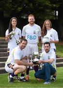 11 September 2014; A host of Kilmacud Crokes stars, past and present, were on hand in Kilmacud Crokes as the 2014 FBD 7's was launched. This is the 42nd year of Ireland's premier 7's tournament which has become a firm favourite in the GAA calendar for both players and supporters alike. In attendance at the 2014 FBD7s launch, clockwise from left, Dublin footballer Molly Lamb, former Dublin footballer Mark Vaughan, Ann Marie McBarron, Kilmacud Crokes, former Donegal footballer Mark McHugh and former Dublin footballer Darren Magee. Kilmacud Crokes GAA Club, Burke Park, Glenalbyn, Stillorgan, Co. Dublin. Picture credit: Brendan Moran / SPORTSFILE