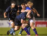 12 September 2014; James Harrison, UCD, is tackled by Richie Sweeney, St Mary's College. Ulster Bank League, Division 1A, UCD v St Mary's College. Belfield Bowl, UCD, Dublin. Picture credit: Stephen McCarthy / SPORTSFILE