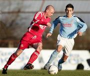 3 February 2007; Michael Collins, Portadown, in action against Mark Pickering, Ballymena United. Carnegie Premier League, Ballymena United v Portadown, Showgrounds, Co. Tyrone. Picture credit: SPORTSFILE