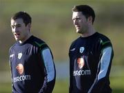 5 February 2007; Robbie Keane and Alan Quinn, Republic of Ireland, at the end of squad training. Malahide FC, Malahide, Co. Dublin. Picture Credit: David Maher / SPORTSFILE