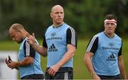 15 September 2014; Munster's Paul O'Connell, centre, alongside team-mates BJ Botha, left, and Robin Copeland, during squad training ahead of their side's Guinness PRO12, Round 3, match against Zebre on Friday. Munster Rugby Squad Training, University of Limerick, Limerick. Picture credit: Diarmuid Greene / SPORTSFILE