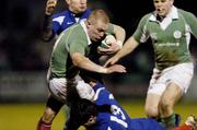 9 February 2007; Keith Earls, Ireland, is tackled by Thomas Combezou, France. U20 Six Nations Rugby Championship, Ireland v France, Dubarry Park, Athlone, Co. Westmeath. Picture Credit: Matt Browne / SPORTSFILE