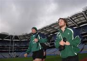 10 February 2007; Ireland's Issac Boss and David Wallace during the captain's run. Ireland Rugby Captain's Run, Croke Park, Dublin. Picture Credit: Matt Browne / SPORTSFILE
