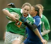 10 February 2007; Sarah-Jane Belton, Ireland, is tackled by Celine Allainmat, France. Women's Six Nations Rugby, Ireland v France, Templeville Road, Dublin. Picture Credit: Pat Murphy / SPORTSFILE