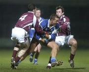 10 February 2007; Darren Rooney, Laois, in action against Damien Burke, left, and Diarmuid Blake, Galway. Allianz National Football League, Division 1B, Round 2, Laois v Galway, O'Moore Park, Portlaoise, Co. Laois. Picture Credit: Pat Murphy / SPORTSFILE