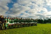 10 February 2007; The Ireland team stand for the national anthem. Women's Six Nations Rugby, Ireland v France, Templeville Road, Dublin. Picture Credit: Pat Murphy / SPORTSFILE