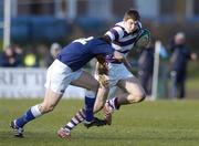 12 February 2007; Shane Kennedy, Clongowes Wood College, is tackled by Stephen Walsh, St. Mary's College. Leinster Schools Cup Quarter-Final, Clongowes Wood College v St. Mary's College, Donnybrook, Dublin. Picture credit: David Maher / SPORTSFILE