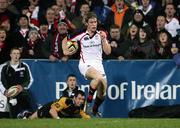 16 February 2007; Ulster's Andrew Trimble runs in for his side's second try. Magners League, Ulster v Dragons, Ravenhill Park, Belfast Co. Antrim. Picture credit: Oliver McVeigh / SPORTSFILE