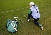 18 February 2007; A Limerick Maor Caman, hurley official,  awaits developments. Allianz National Hurling League, Division 1B, Round 1, Tipperary v Limerick, McDonagh Park, Nenagh, Co. Tipperary. Picture credit: Ray McManus / SPORTSFILE