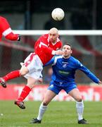 24 February 2007; Barry Johnson, Cliftonville, in action against Chris Lawless, Loughgal. Carnegie Premier League, Cliftonville v Loughgal, Solitude, Belfast, Co Antrim. Picture Credit: Russell Pritchard / SPORTSFILE