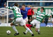 24 February 2007; Peter Thompson, Linfield, in action against Kevin Duff, Donegal Celtic. Irish League, Linfield v Donegal Celtic, Windsor Park, Belfast, Co Antrim. Picture Credit: Oliver McVeigh / SPORTSFILE