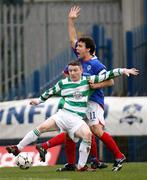 24 February 2007; Paul McVeigh, Donegal Celtic, in action against Noel Bailie, Linfield. Irish League, Linfield v Donegal Celtic, Windsor Park, Belfast, Co Antrim. Picture Credit: Oliver McVeigh / SPORTSFILE