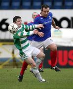 24 February 2007; Glen Ferguson, Linfield, in action against Kevin Duff, Donegal Celtic. Irish League, Linfield v Donegal Celtic, Windsor Park, Belfast, Co Antrim. Picture Credit: Oliver McVeigh / SPORTSFILE