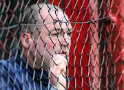 24 February 2007; A Loughgal fan watches the last minutes of the match. Carnegie Premier League, Cliftonville v Loughgal, Solitude, Belfast, Co Antrim. Picture Credit: Russell Pritchard / SPORTSFILE