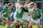 25 February 2007; Claire Allan, England, is tackled by Eimear O'Sullivan, Ireland. Women's Six Nations Rugby, Ireland v England, Thomond Park, Limerick. Picture Credit: Kieran Clancy / SPORTSFILE